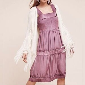 E Eloise Rose Silk Sweater Dress Knee Length